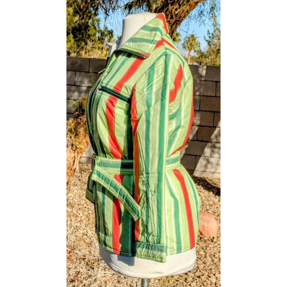 VTG 1970s Women's Petite Small Striped Nylon SkiDress France Parka Jacket EUC - Picture 3 of 8